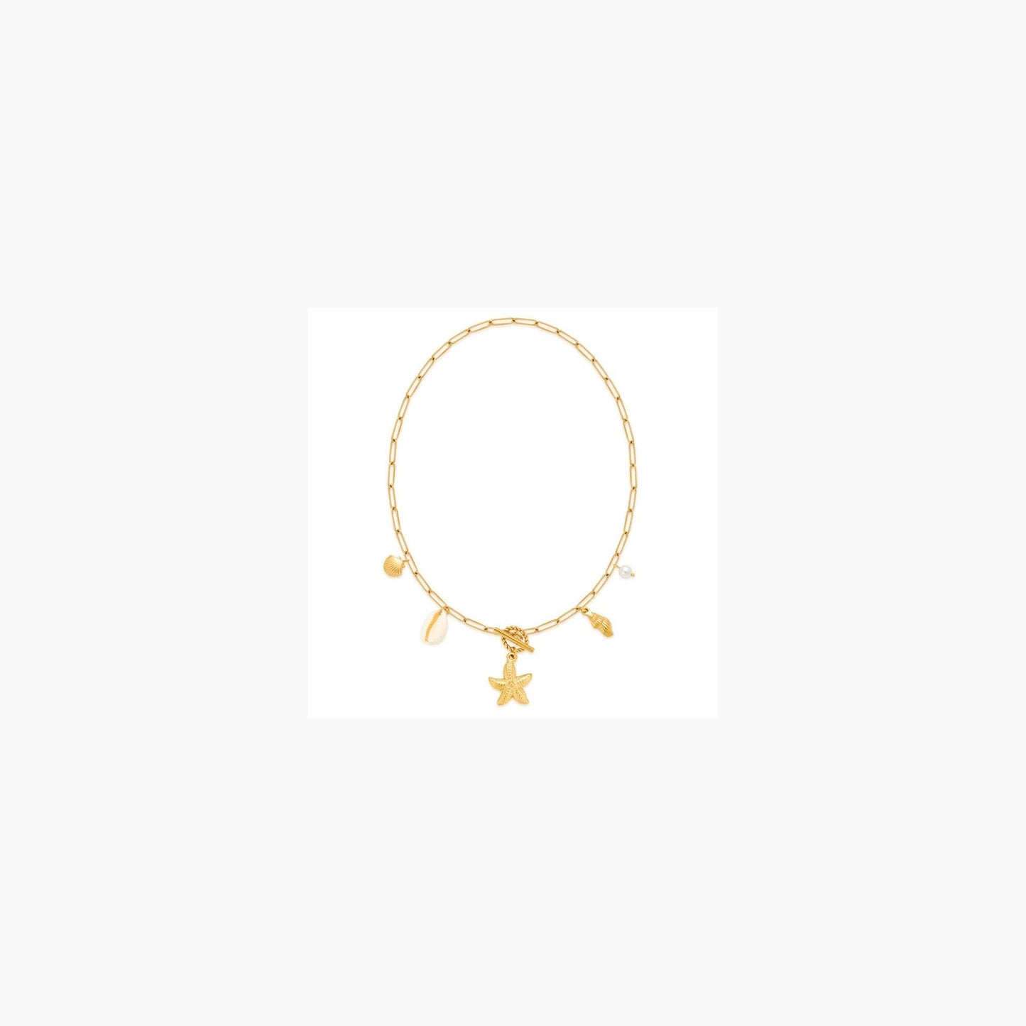 Biuwos Summer Charm Necklace for Women Starfish Seashell Necklace Vacation Beach Jewelry