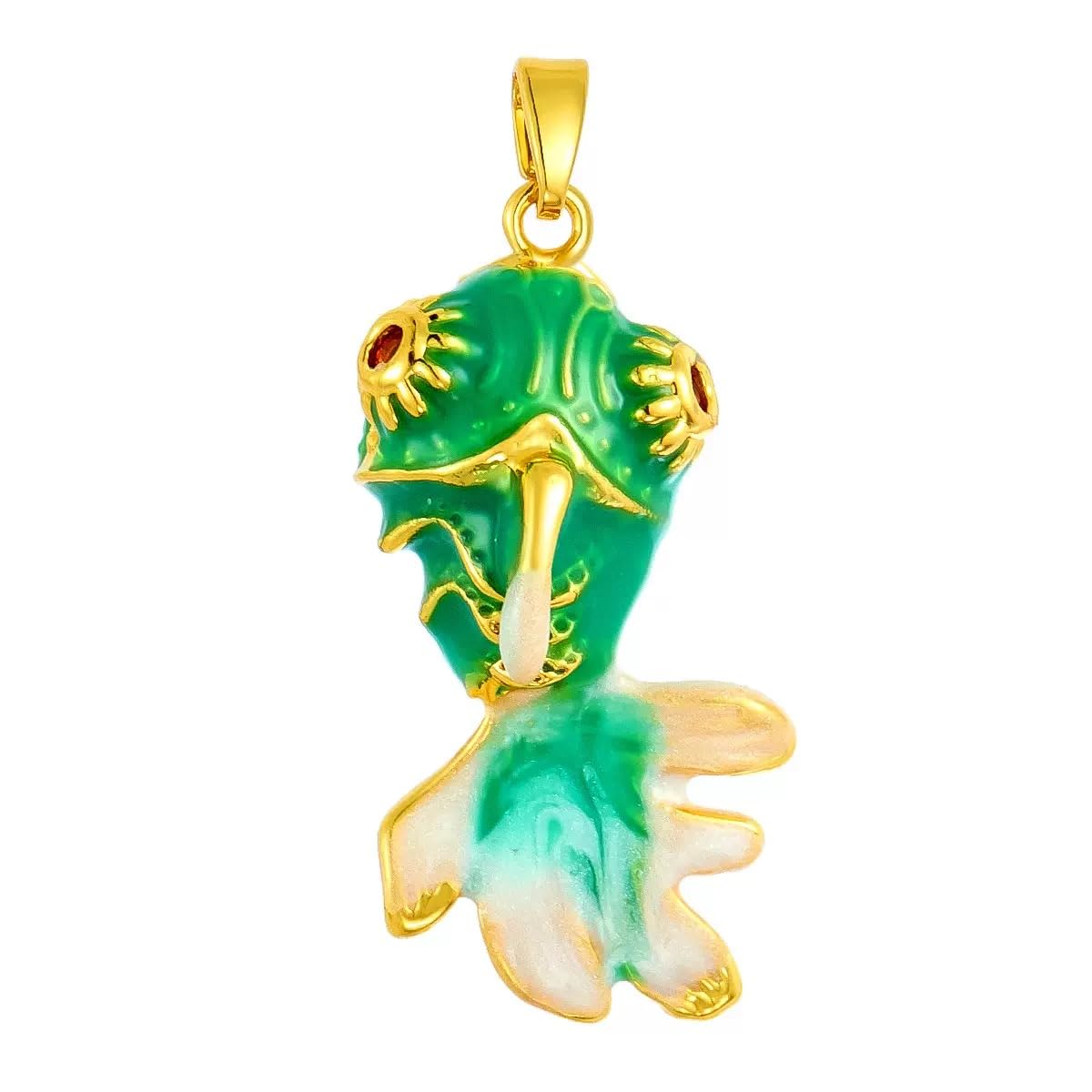 WSTWYC Color Fish Necklace for Women,Dainty Lucky Fish Pendant Necklaces Summer Ocean Minimalist Jewelry gift (green)