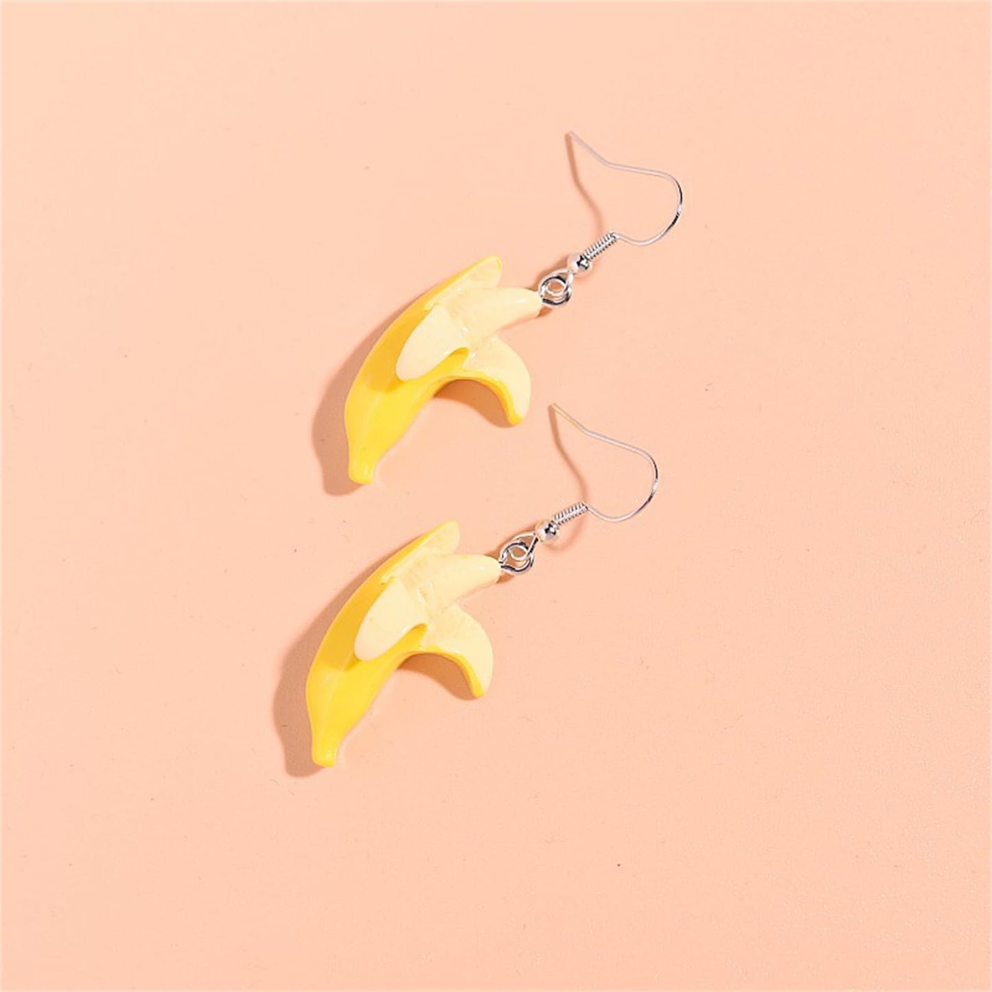 Yellow Banana Resin Dangle Drop Earrings for Women Funny Creative 3D Lifelike Imitation Summer Tropical Sweet Peeled Fruit Banana Food Lightweight Earrings for Beach Holiday Jewelry Gifts (Yellow)