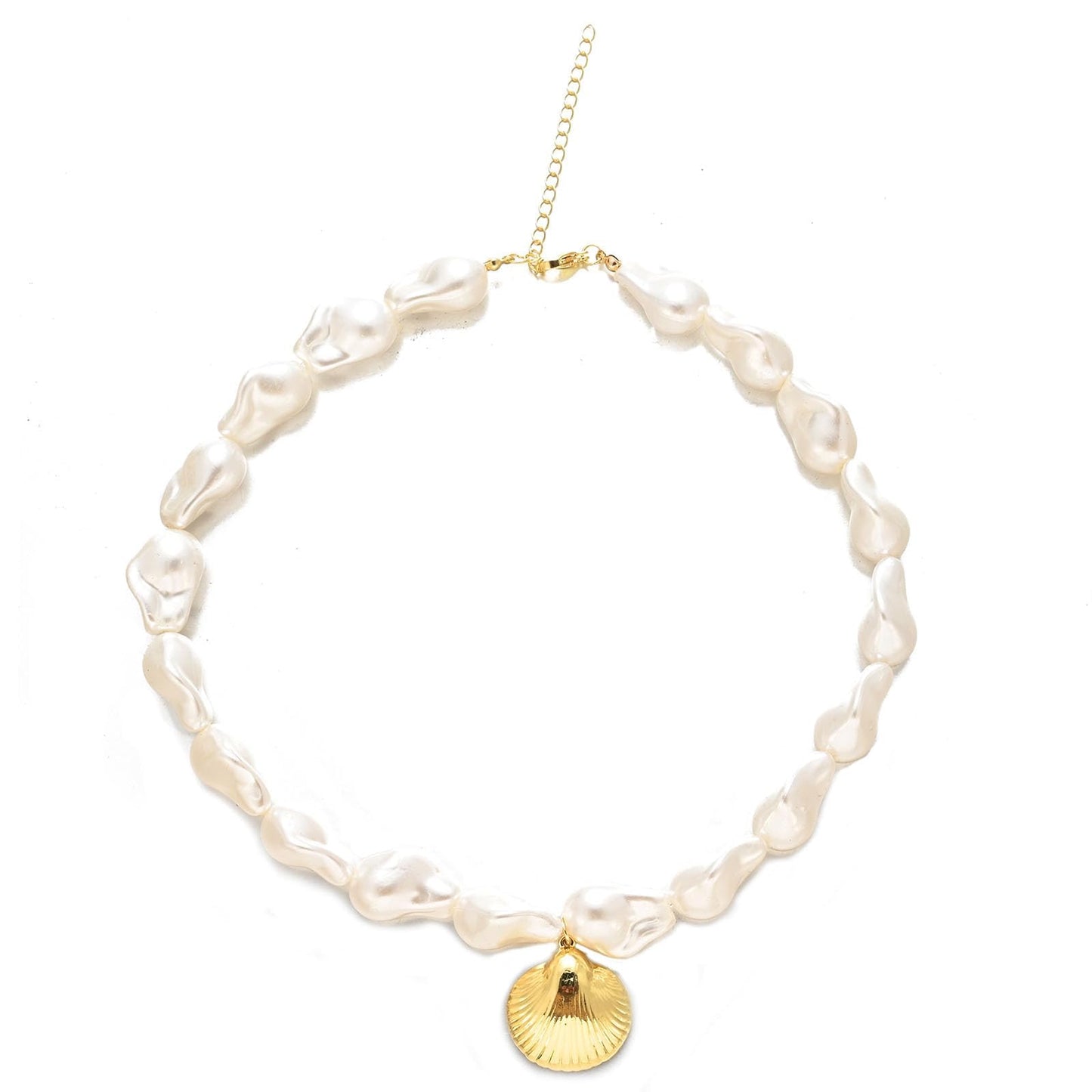 Starfish Pearl Necklace for Women Baroque Pearl Starfish Necklace Bubble Star Statement Necklaces Adjustable Baroque Star Necklaces Summer Fashion Jewelry Accessories (shell)