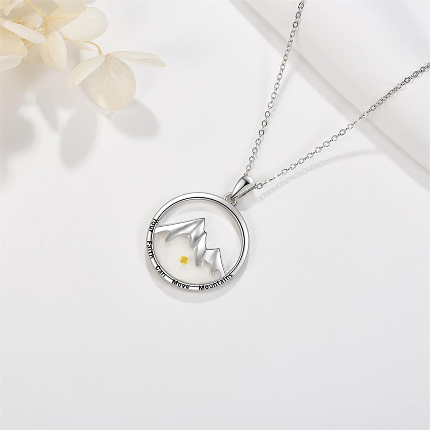 VLIEGEN Mustard Seed Necklace - Stainless Steel Faith Mountain Jewelry for Women & Men styleJ