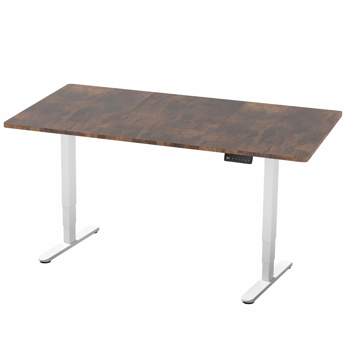 VIVO Electric 71 x 36 in Dual Motor Rustic Sit Stand Desk, Memory Height Adjustment, 2B Series, Vintage Brown Top White Frame, DESK-KIT-2W7N-36