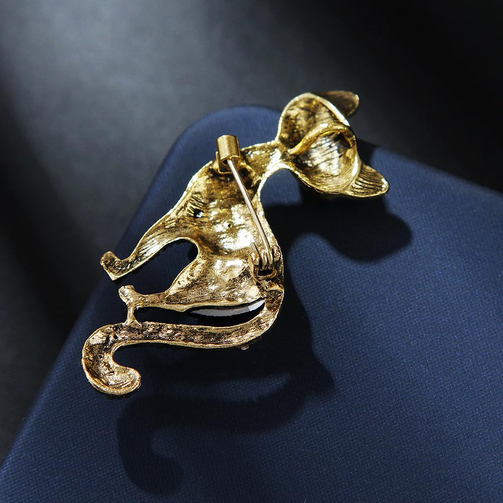 Vintage Crystal Cat Brooch for Women Rhinestone Cat Pin Vintage Jewelry Birthday Mother's Day for Mother Girlfriend Daughter