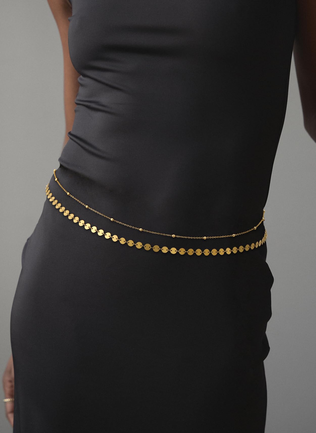 CHESKY Waist Beads for Women, 14k Gold Plated Waist Chain Dainty Belly Chain Body Chain Gold Chain Belt for Women Western Body Jewelry for Womens Festival Outfits for Womens Beach Coachella Accessories