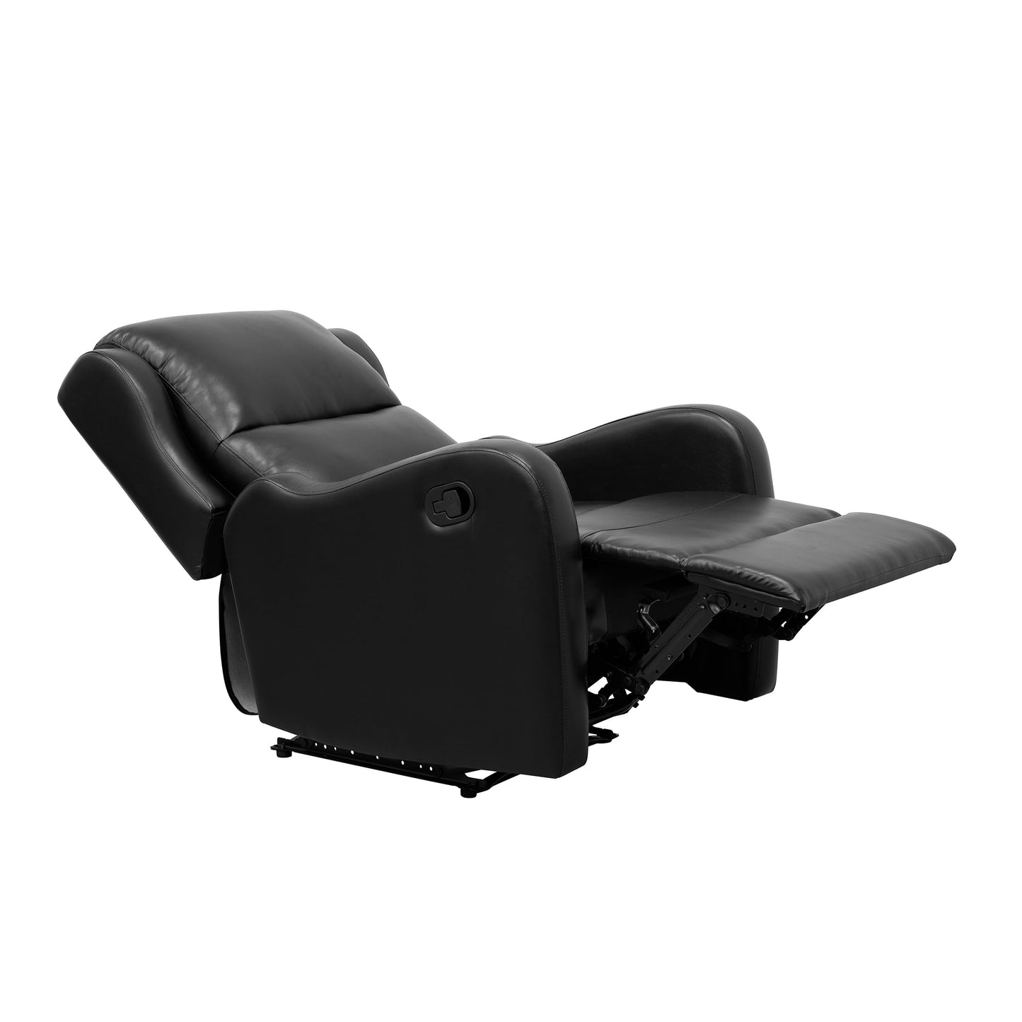 Lexicon Manual Recliner Chair, Reclining Sofa Chair, Home Theater Seating, Wall Hugger, Manual Recliner for Living Room/Office/Apartment, Easy Assembly, Black Faux Leather