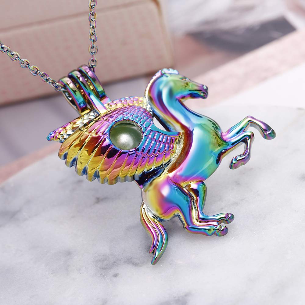 Vie jeune Mixed Pearl Cage Locket Pendants Set, Essential Oil Diffuser DIY Necklace Bracelet Jewelry Making Craft, Bulk Beads Aromatherapy Diffuser Charms Gifts for Women (Random 30pcs Rainbow Color)