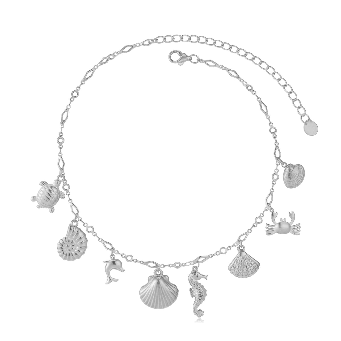 KummerSaprk Seashell Necklace Charm Necklace for Women Summer Vacation Jewelry for Women Starfish Sea Shell Pendant Jewelry Boho Beachy Stuff Accessories Gifts