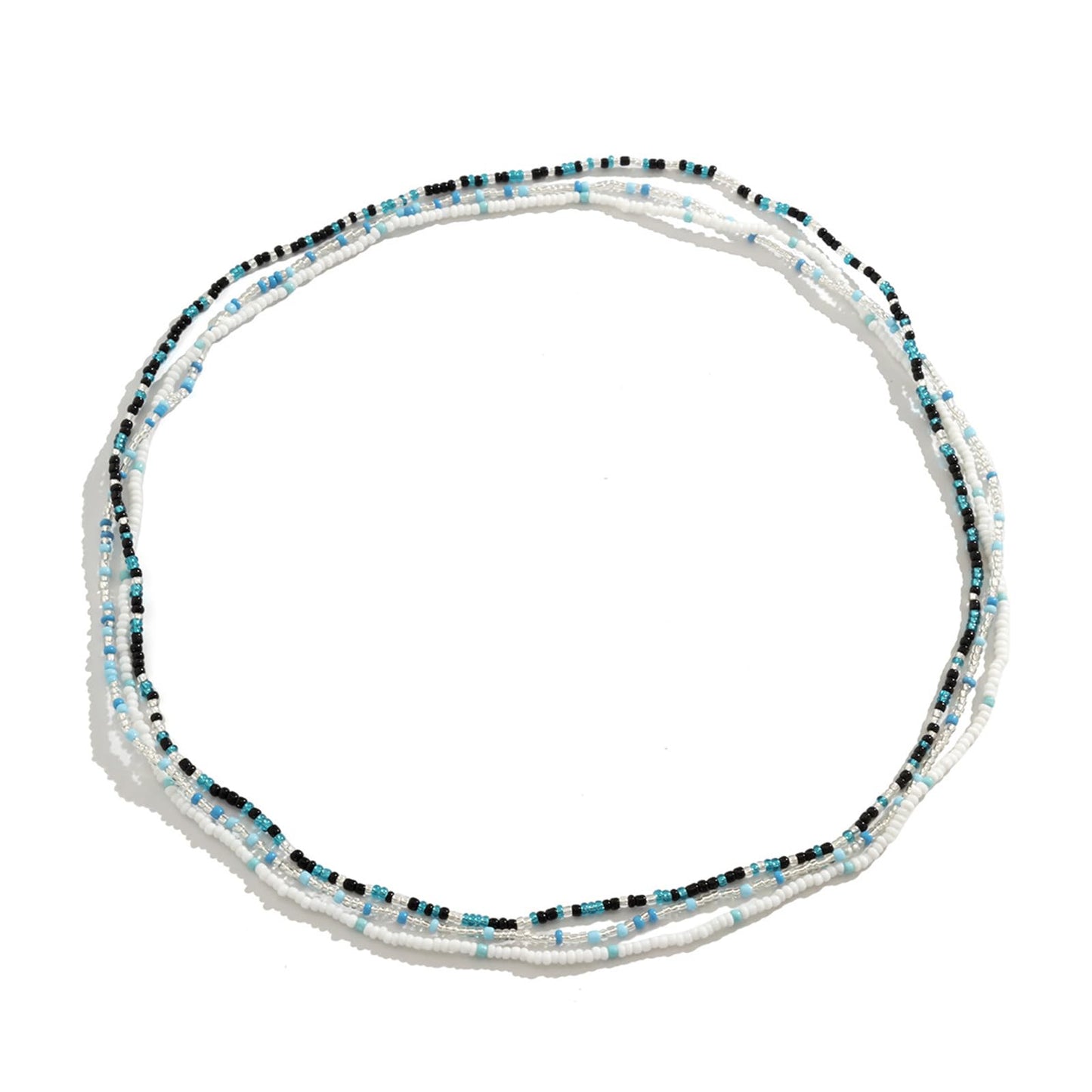 3Pcs/Set Boho Elastic Beads Waist Chains Jewelry Summer Beach Seed Beaded Belly Chain Jewelry Bikini Sexy Bead Waist Body Jewelry for Women (White)