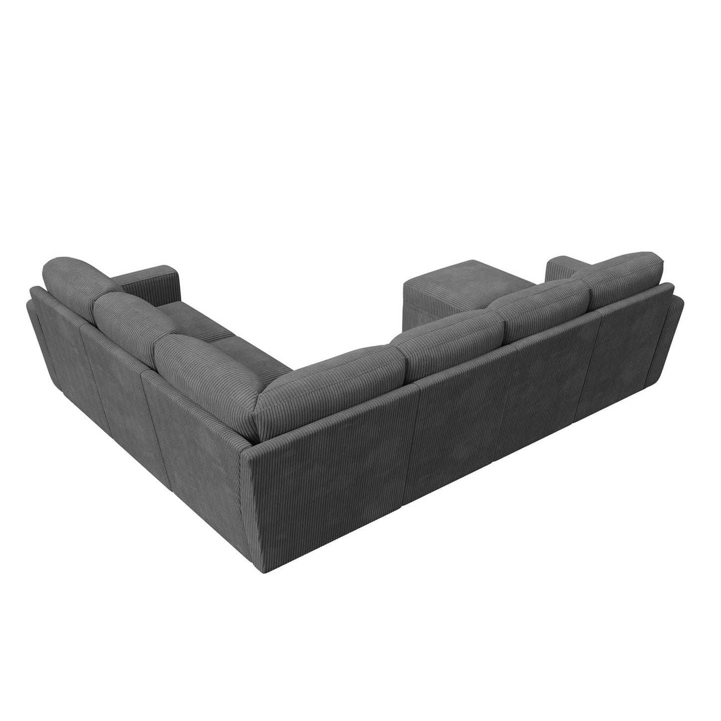HONBAY Modular Sectional Couch with Pull Out Bed, Corduroy Sleeper Sofa with Storage Ottoman, U Shaped Sectional Couches for Living Room, Dark Grey