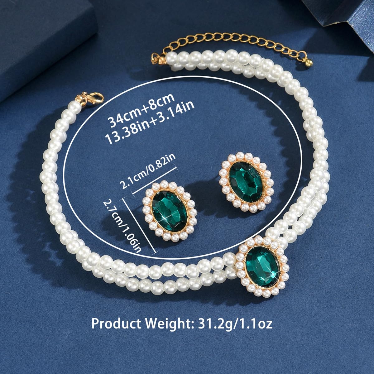 CSIYANJRY99 Pearl Necklace and Earring Set Faux Pearl Jewelry Sets for Women Imitation Beaded Pearl Necklace Bracelet Stud Earrings for Women K