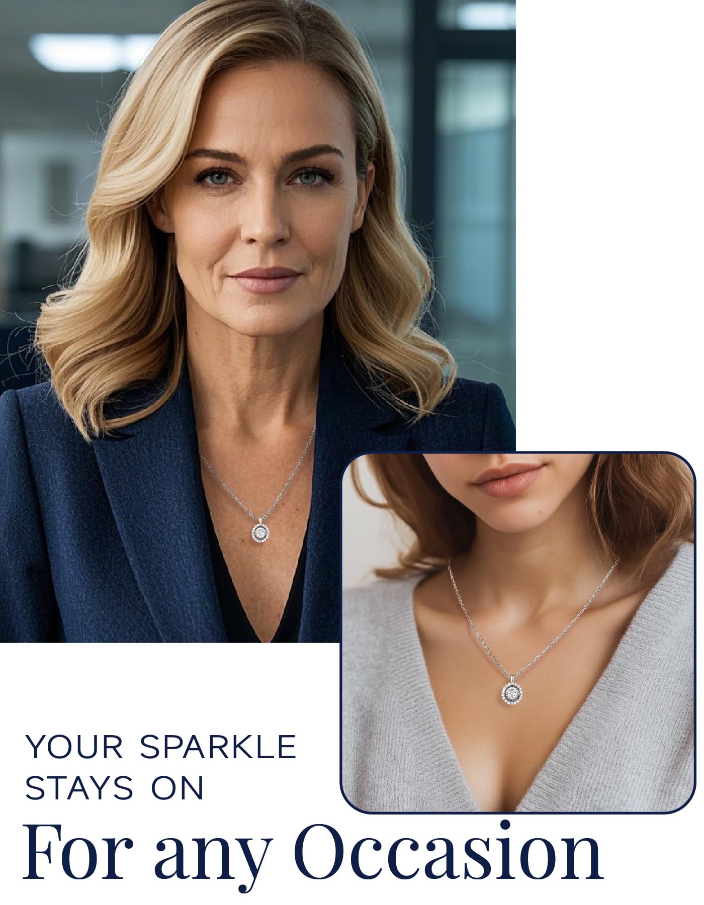 MomentWish 925 Sterling Silver Moissanite Necklace for Women 0.5Carat D Color VVS1 Moissanite Diamond Pendant Silver Accessories for Women Jewelry