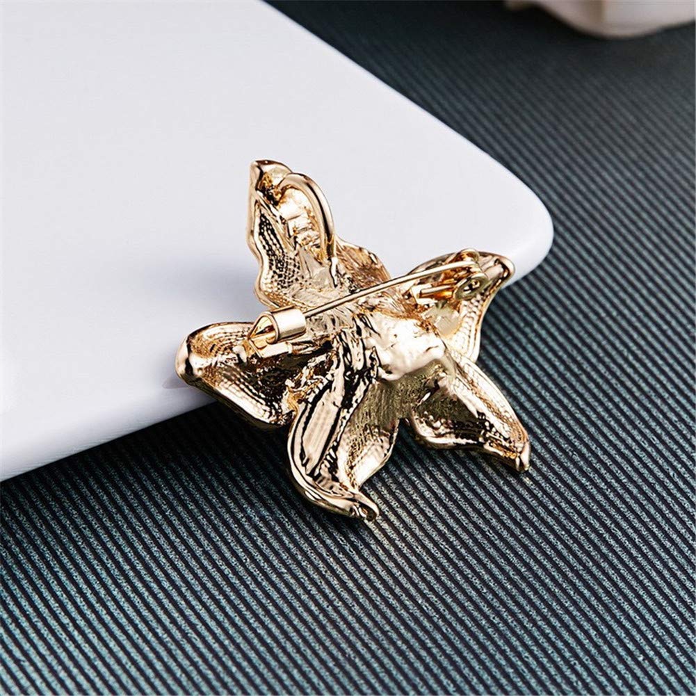 Elegant Enamel Plum Blossom Flower Brooch Pin, AILUOR Fashion Gold Plated Pearls Floral Brooch Lapel Pin for Women Girl Bridal Wedding Corsage Jewelry Gifts (Plum)