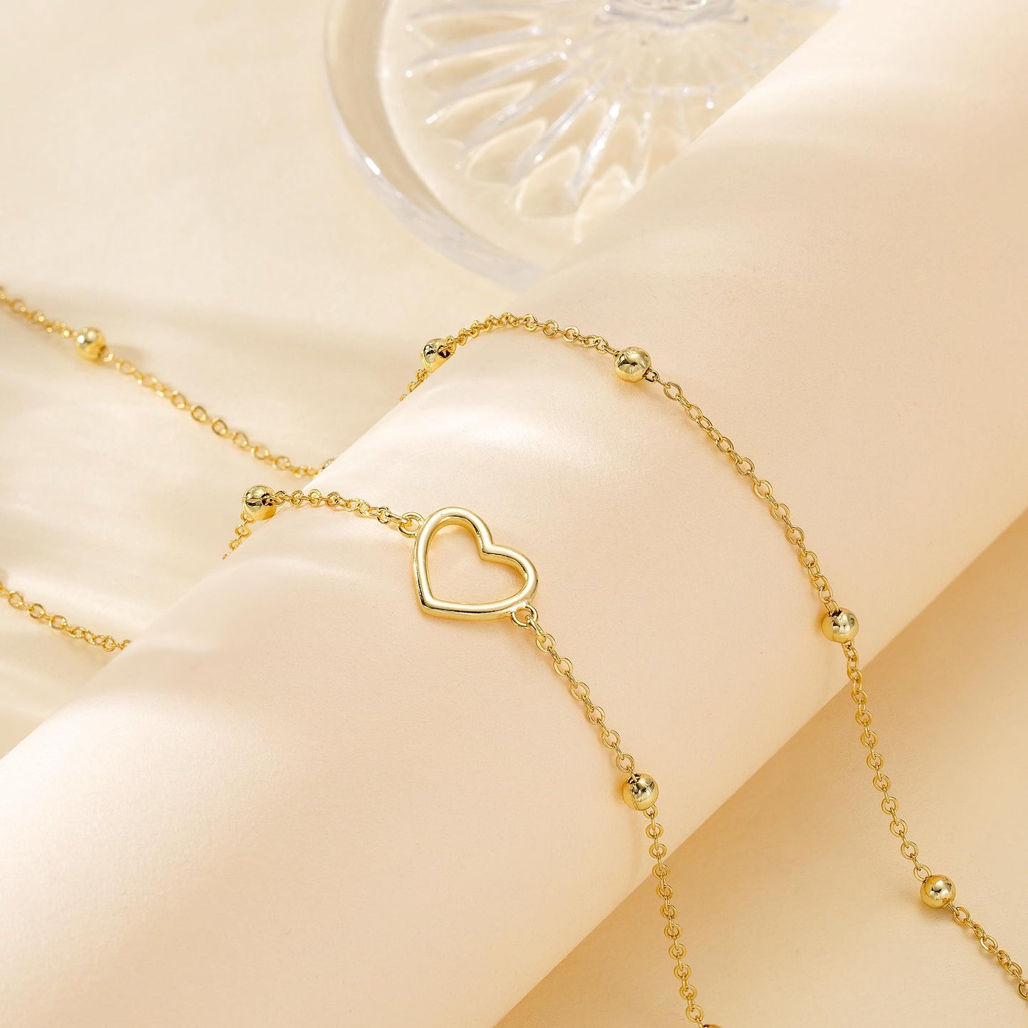 CHESKY Gold Waist Chain, 14k Plated Body Chain Jewelry for Women Non Tarnish Adjustable Waterproof Belly Chain Sexy Waist Beads for Womens Dainty Chain Belt Heart Beach Gold Prom Jewelry for Women