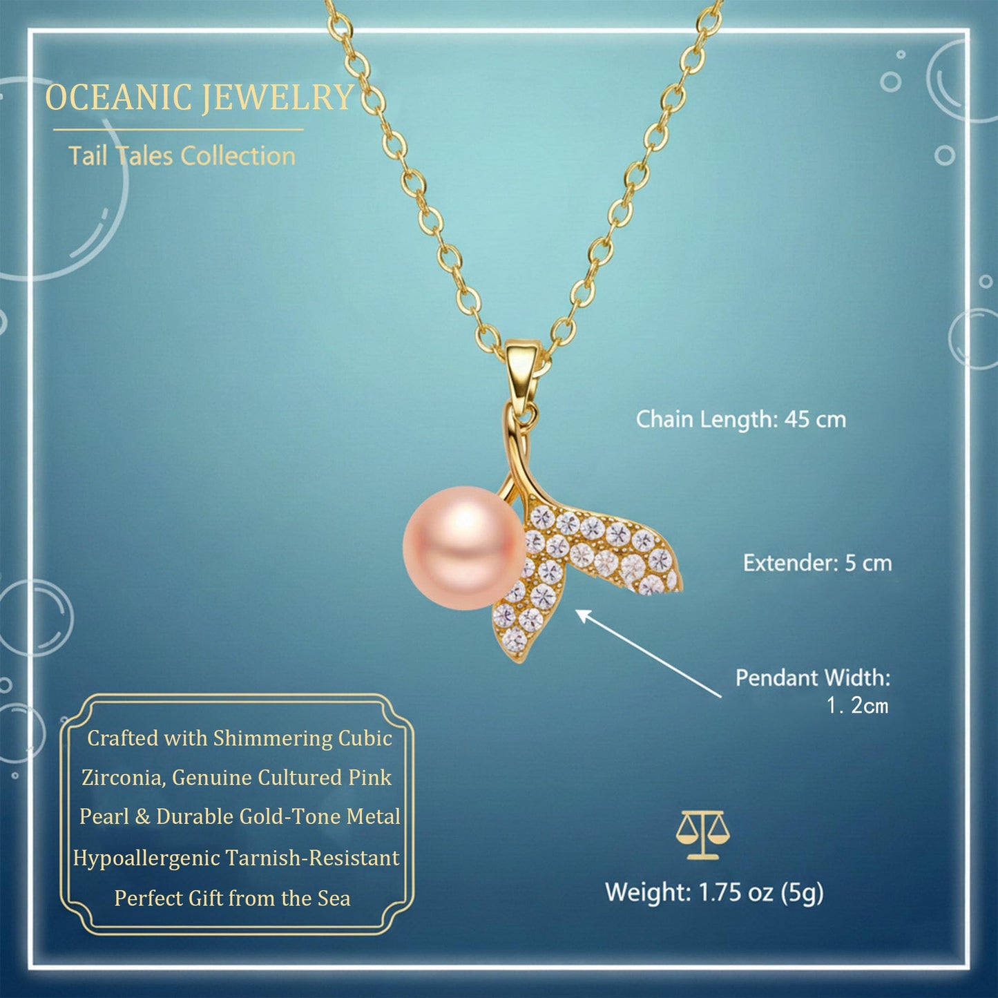 GLUBU Fish Necklace for Women Natural Pearl Necklace Mermaids Summer Beach Necklaces for Women Sea Jewelry Elegant Pearl Choker Necklaces for Women Summer Necklace Gift