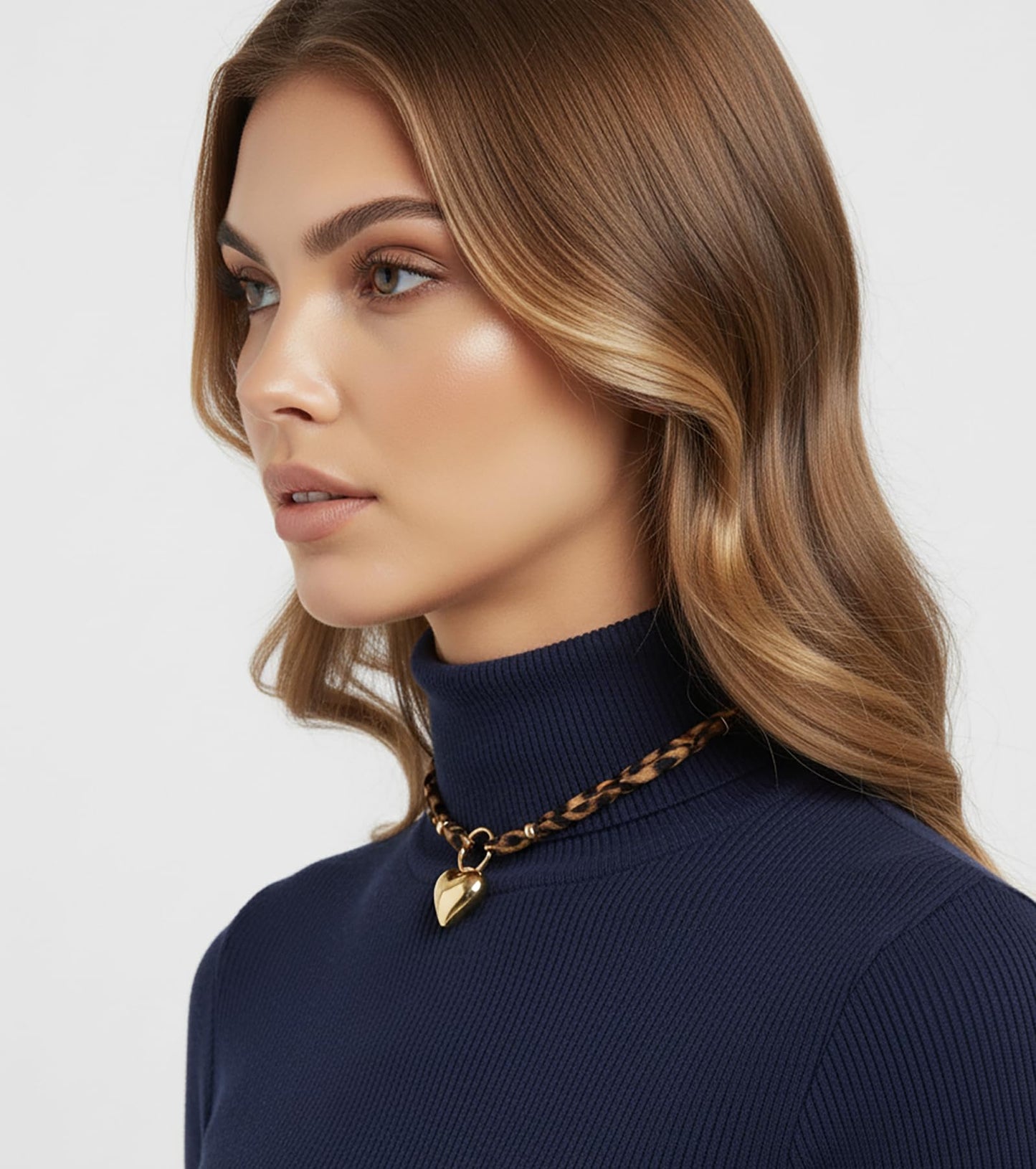 Wailike Scarf Necklace with Charm for Women Leopard Choker Necklaces Silk Tie Necklaces Scarfs Choker Necklaces Jewelry GD1