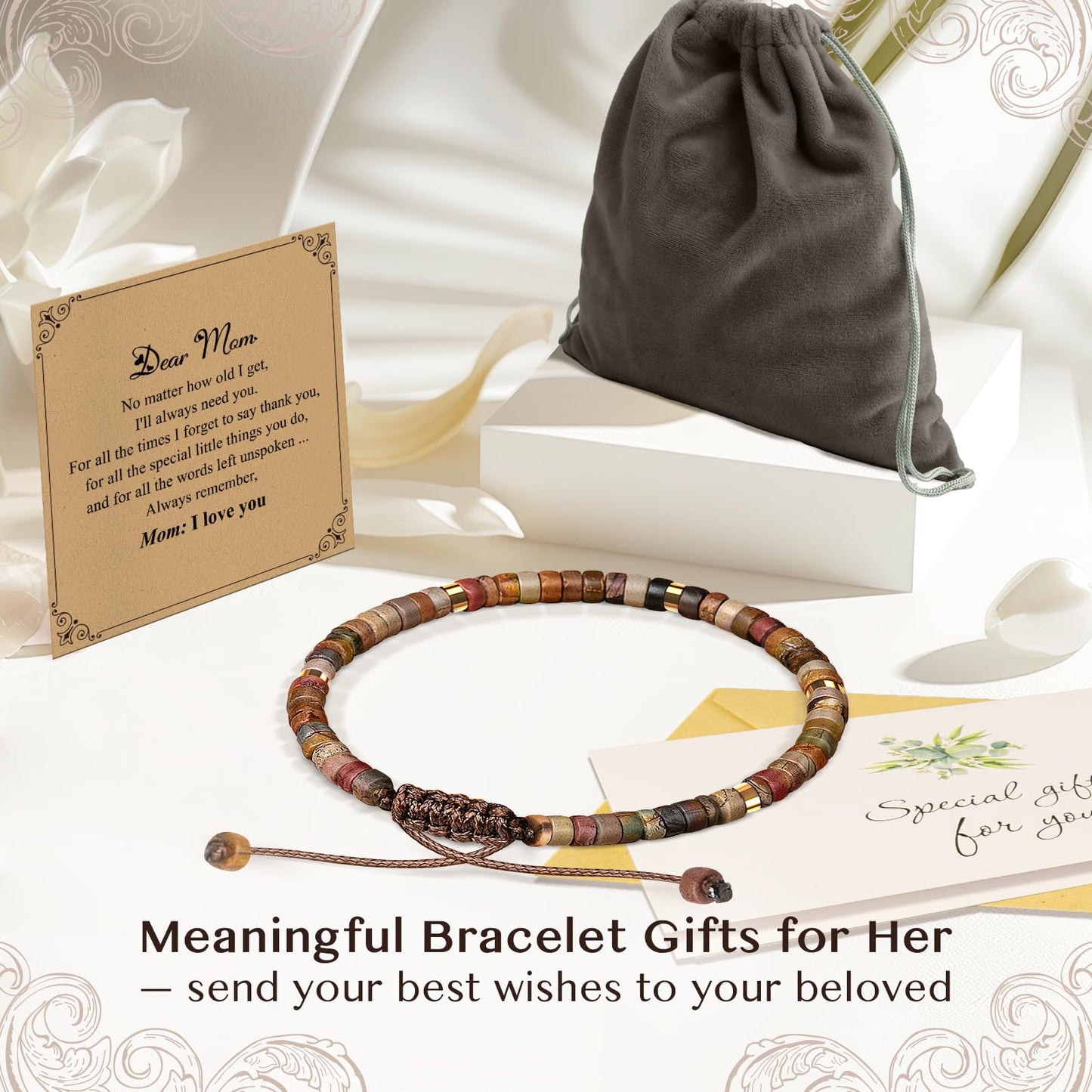 ZOKCC Retirement Bracelet Gift for Woman Healing Natural Stone Beads - Retired Gifts for Women Coworker Teacher Nurses Boss Friends Mom