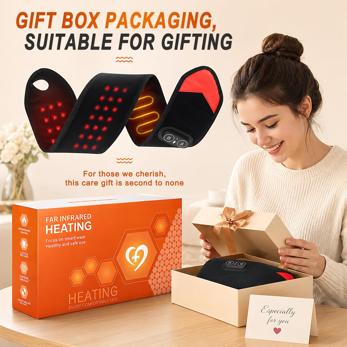 Red Light Therapy for Wrist and Hand,Cordless Heated Wrist Brace with Vibration,with Temperature Control,Red Light Therapy Heated Wrist Massager Wrap y 36 LED for Wrist, Arm,660nm & 850nm