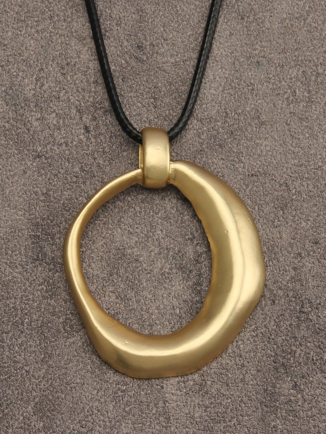joymiao Big Pendant Necklace Long Leather Necklaces for Women Bohemian Jewelry Gold Circle Necklace Large Black Boho Necklace