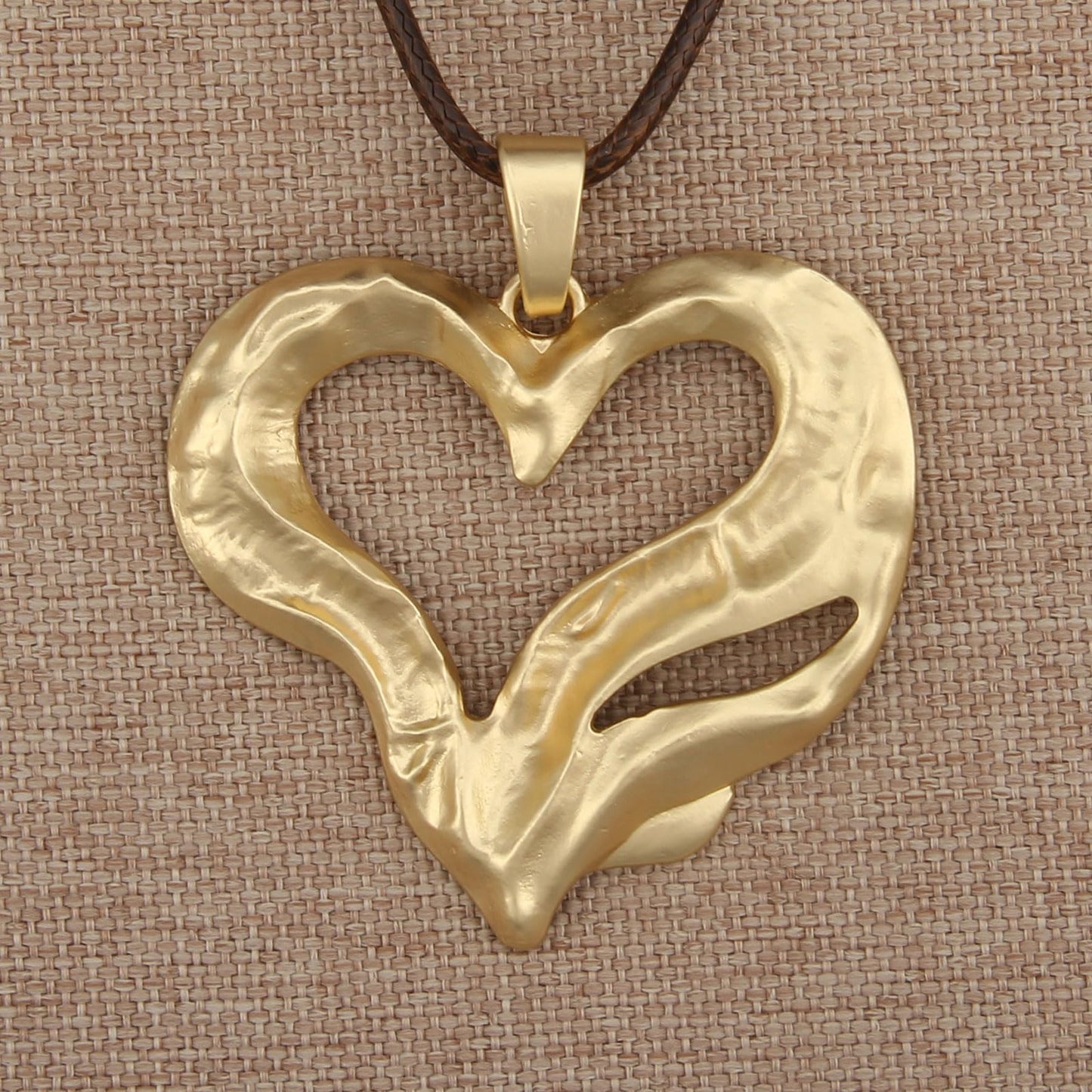joymiao Bohemian Necklace for Women Long Boho Pendant Necklace with Large Gold Irregular Heart Vintage Hippie Statement Necklaces
