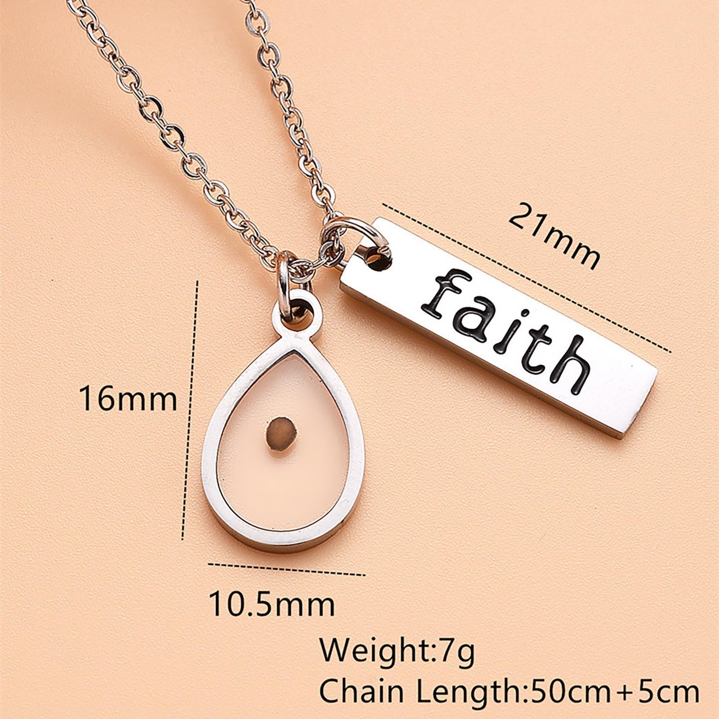 VLIEGEN Mustard Seed Necklace - Stainless Steel Faith Mountain Jewelry for Women & Men styleI