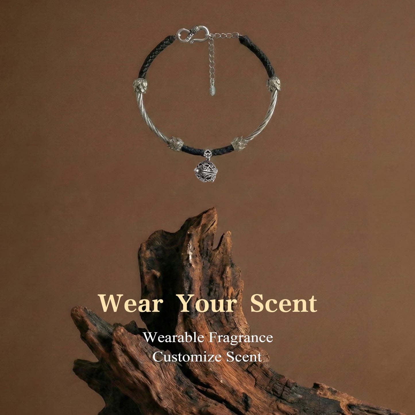SATORY Scented Bracelet with Openable Locket, 14 Natural Scented Beads & 10 Refill Cotton Pods, Adjustable Silver Aromatherapy Jewelry (6.7-7.9 Inch), Unisex Gift for Lover, Friends