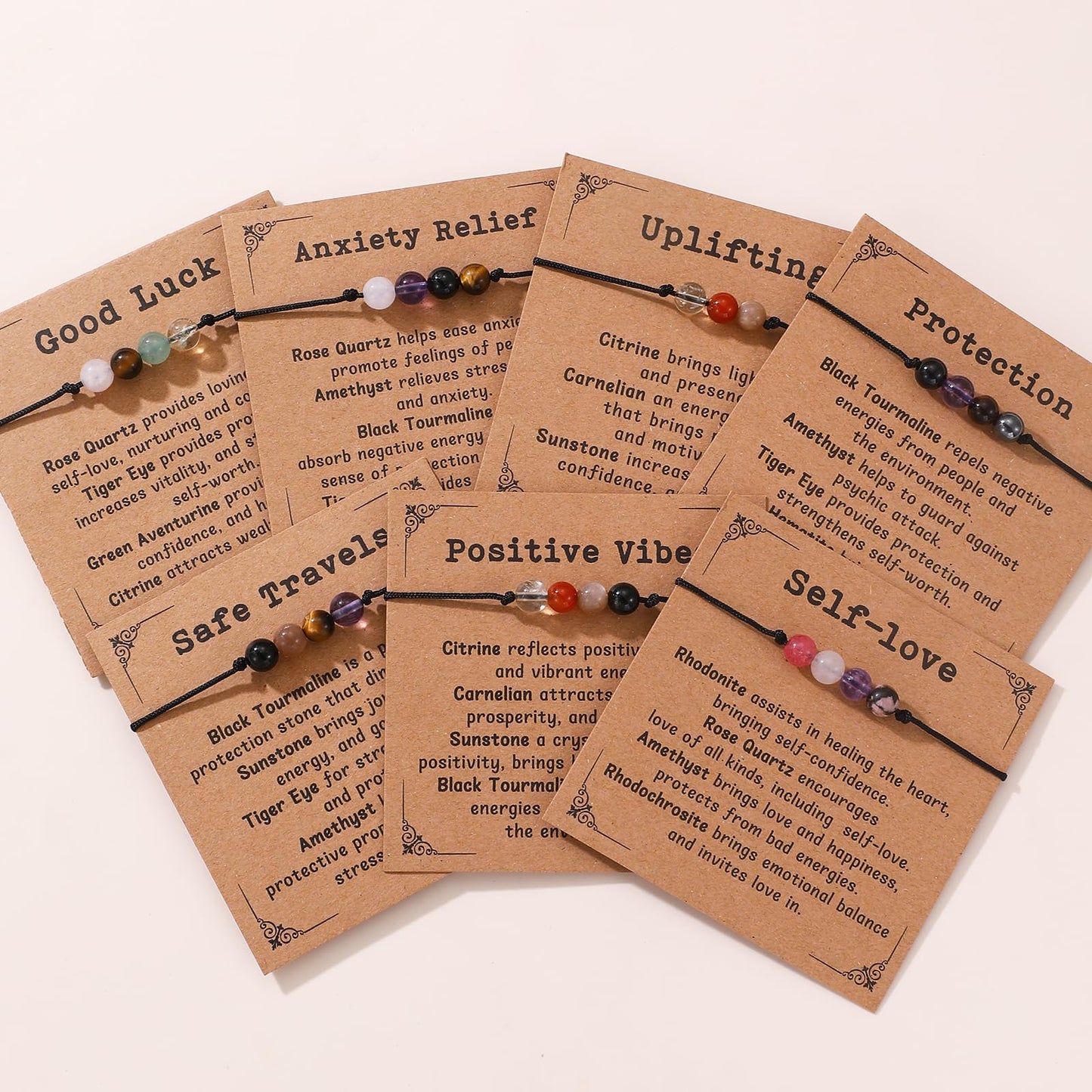 Korotho Positive Bracelet Energy Bracelets for Women Men, Positive Vibes No Negativity Spiritual Crystal Bead Bracelet Inspirational Healing Crystal Empath Protection Jewelry Gifts for Students
