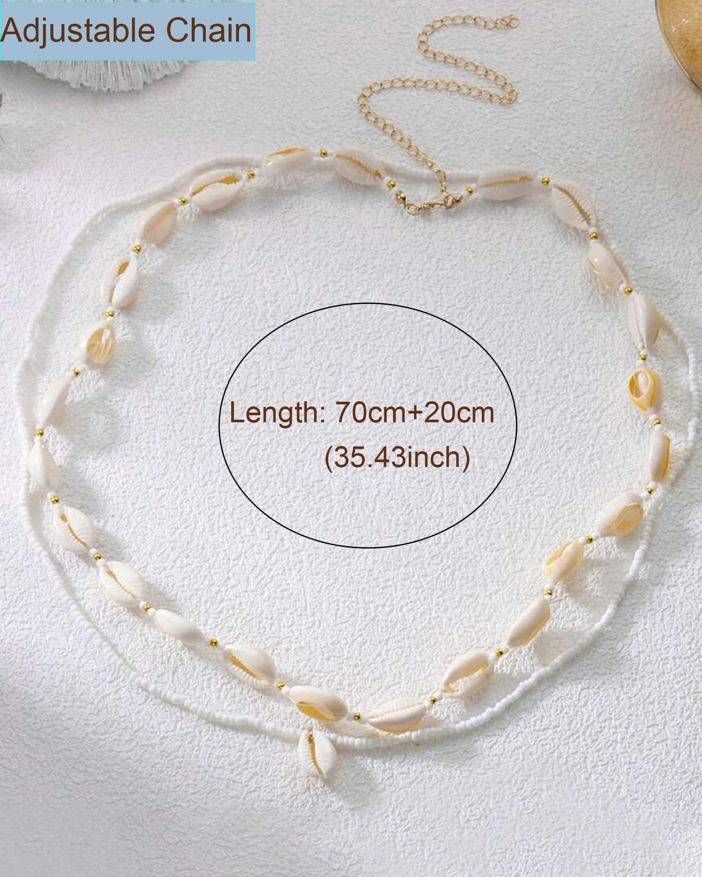Gold Starfish Waist Chain for Women 3Pcs Adjustable Boho Layered Pearl Shell Beaded Belly Body Chain Jewelry for Beach, Summer Festival, Vacation & Boho Accessories
