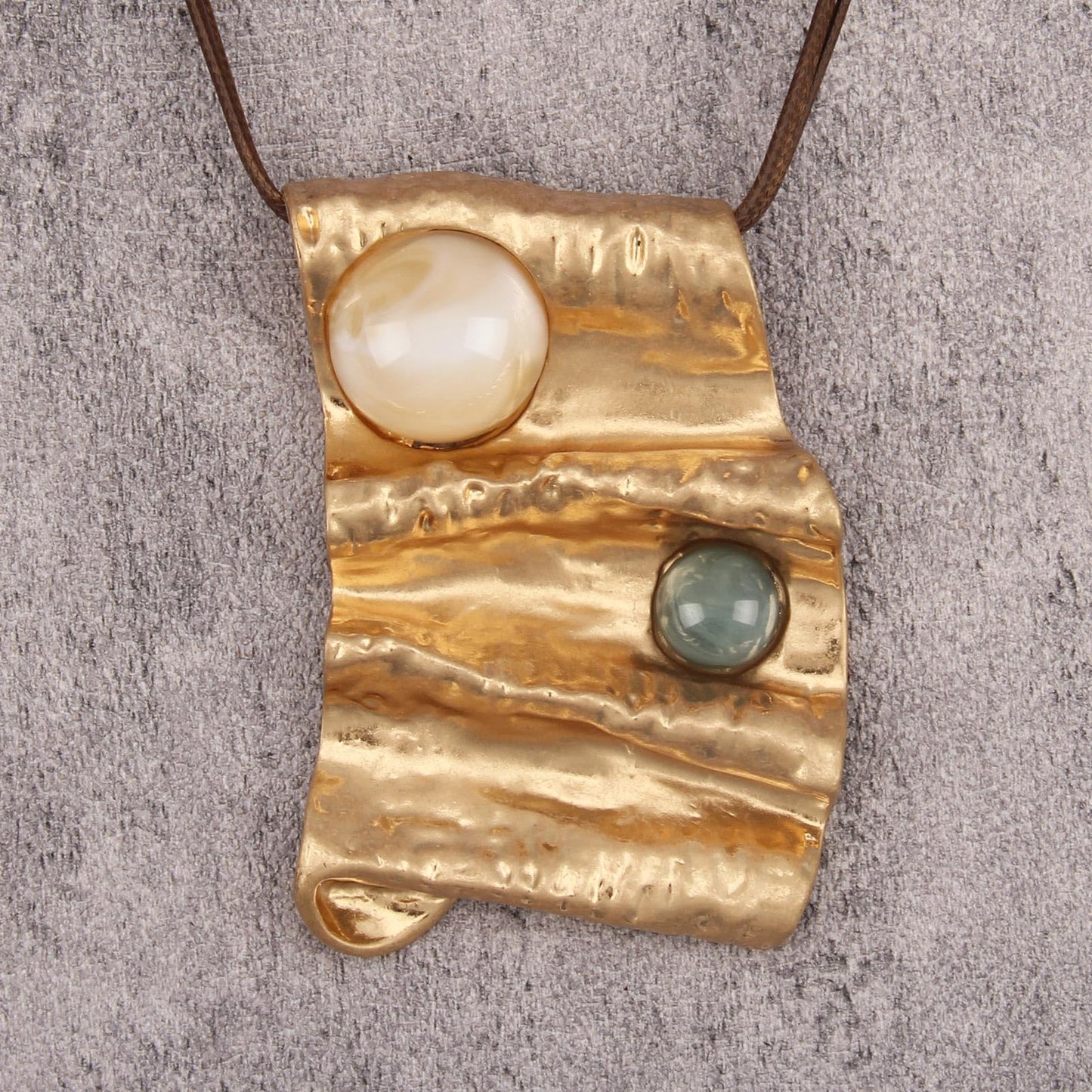 joymiao Boho Necklace for Women Large Pendant Vintage Statement Necklaces Bohemian Gold Irregular Pendant Long Chain Hippie Choker Necklace