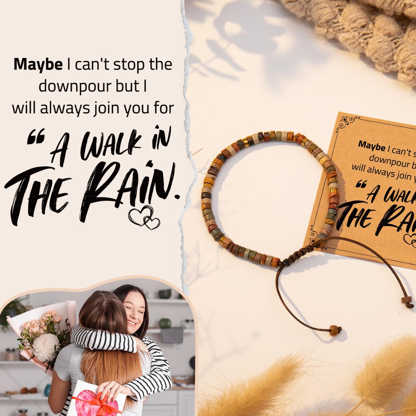 ZOKCC Inspirational Gifts Bracelets for Women - Healing Natural Stone Bracelets - Cheer Up Get Well Soon Gifts for Women Best Friends Sister