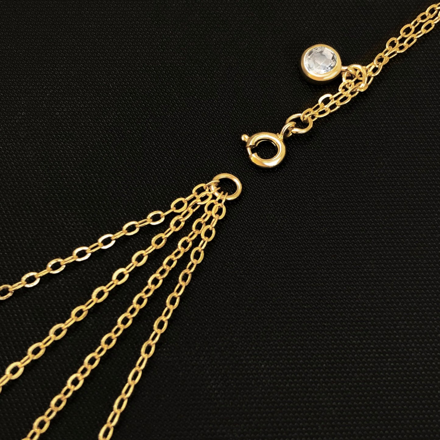 HERIER 14K Gold Plated Body Chain for Women Layered Rhinestone Chain Adjustable Sexy Beach Body Jewelry Belly Waist Chain Jewelry for Women Gifts