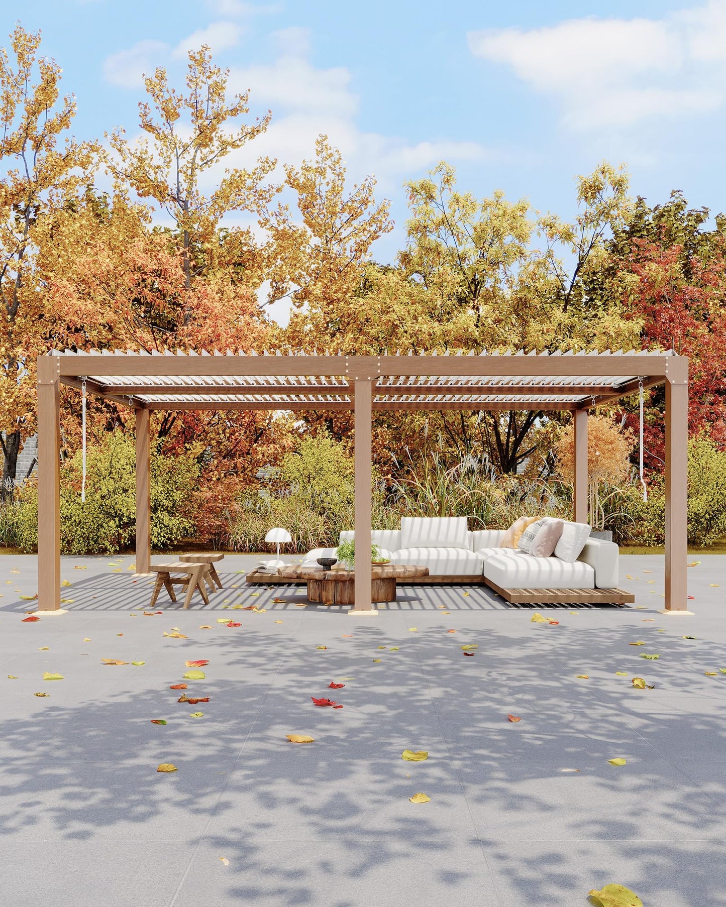 Garvee 12x20ft Louvered Pergola - Outdoor Pergolas with Adjustable Louvered Roof, Reinforced Aluminum Frame, Integrated Drainage System, Outdoor Gazebo for Deck, Patio, Backyard and Garden