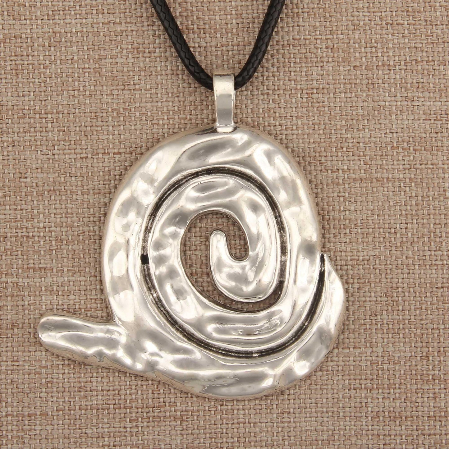 joymiao Bohemian Long Necklace for Women Chunky Boho Gold Necklace Casual Statement Necklaces with Large Silver Swirl Pendant Hippie Jewelry