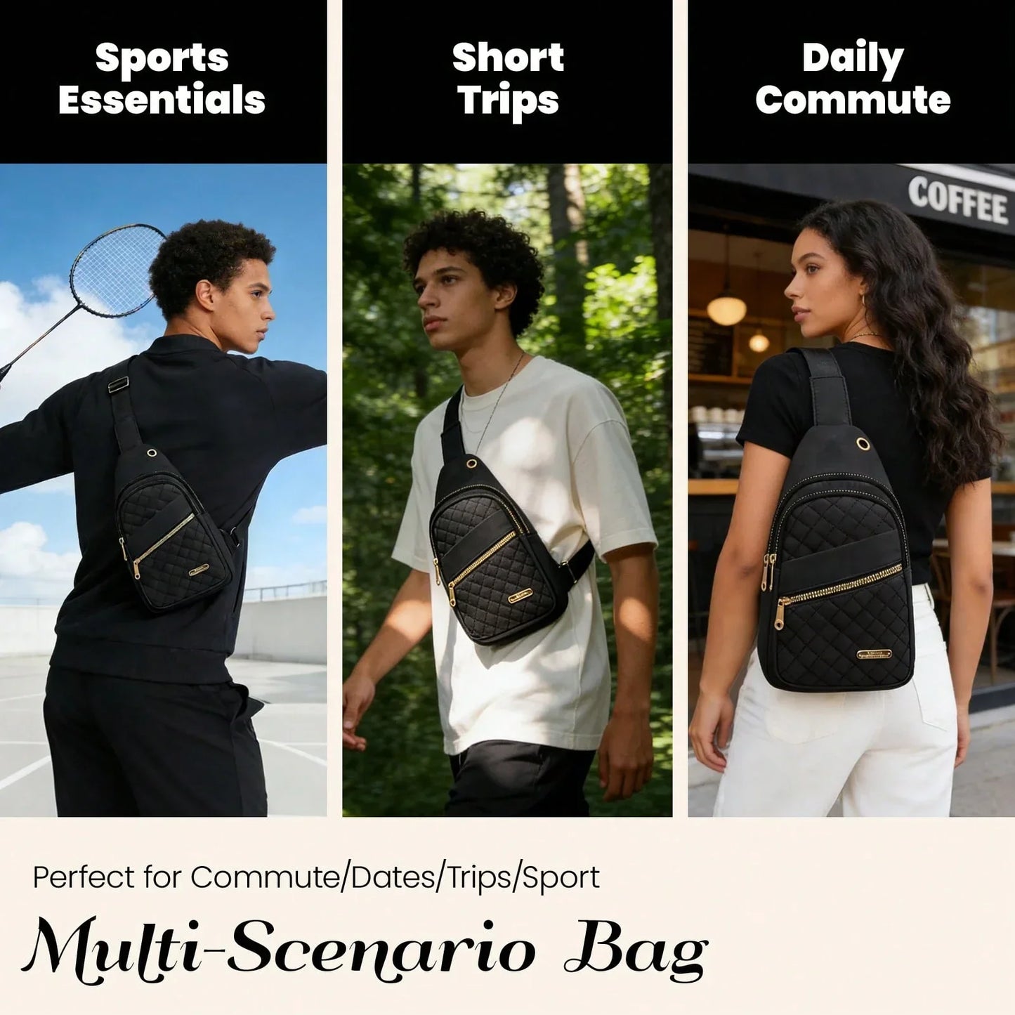 2026 Quilted Waist Crossbody Bag