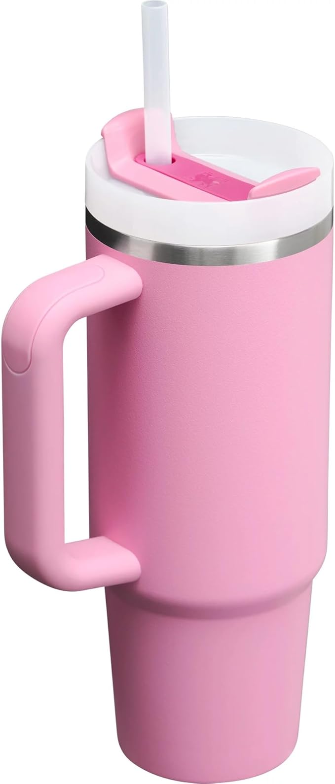 Stanley Quencher H2.0 FlowState Tumbler – Pink Insulated Travel Mug with Handle & Straw