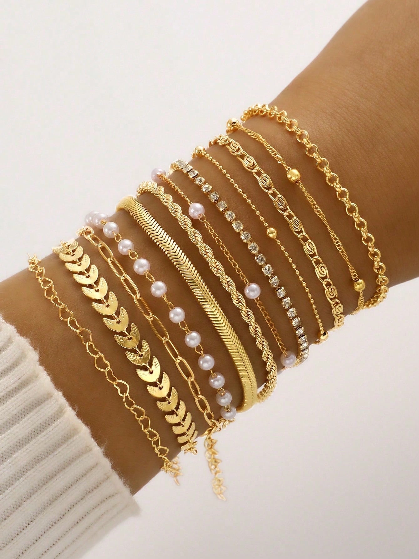 Multi-Piece Elegant Chain Bracelet Set