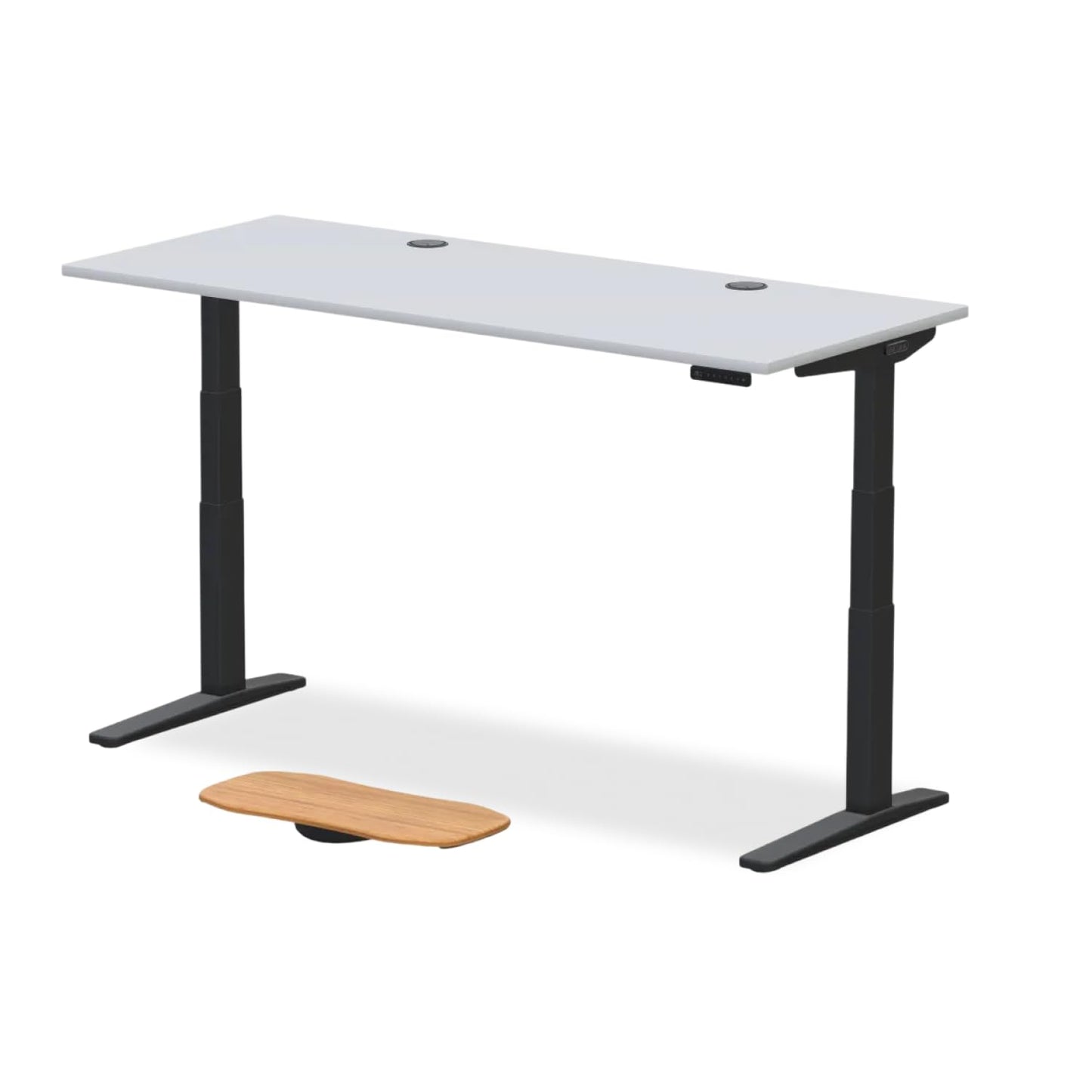 UPLIFTDESK V3 2-Leg White Laminate Wood Standing Desk – Adjustable Height, Advanced 1-Touch Memory Keypad, Under Desk Cable Management, Wire Grommets & Rocker Board (Black C-Frame, 72 x 30 inch)