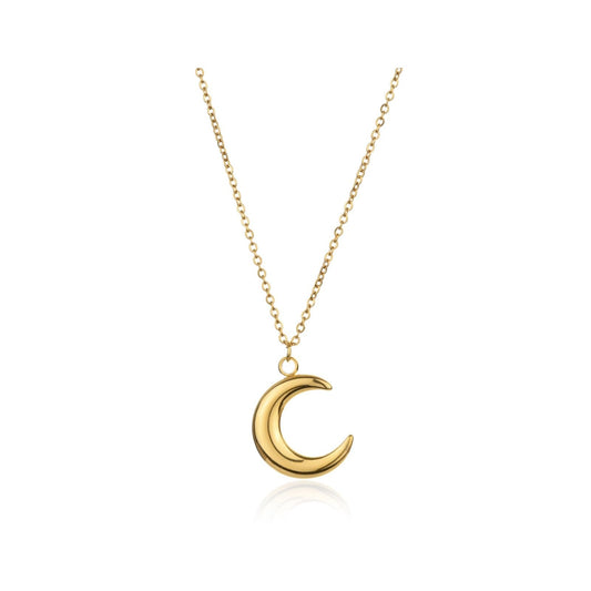 KONPJE Sunflower Fidget Necklace for Women Gold Moon Necklace Rotating Heart Necklaces Spinning Crystal Sunflower Anxiety Necklaces Crescent Moons Jewelry Accessories (Moon)