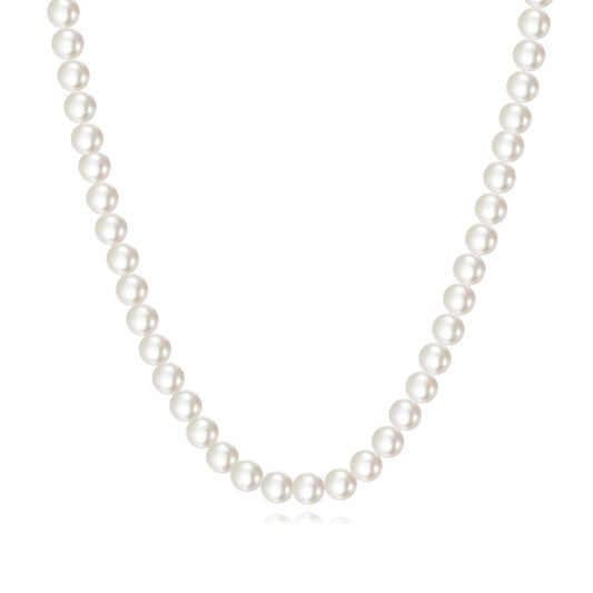 POPLYKE Pearl Necklace Men Women 925 Sterling Silver collar de perlas para hombre Bead Pearls Jewelry Gifts