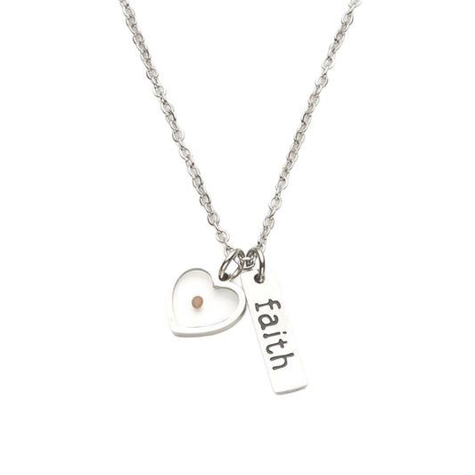 VLIEGEN Mustard Seed Necklace - Stainless Steel Faith Mountain Jewelry for Women & Men styleN