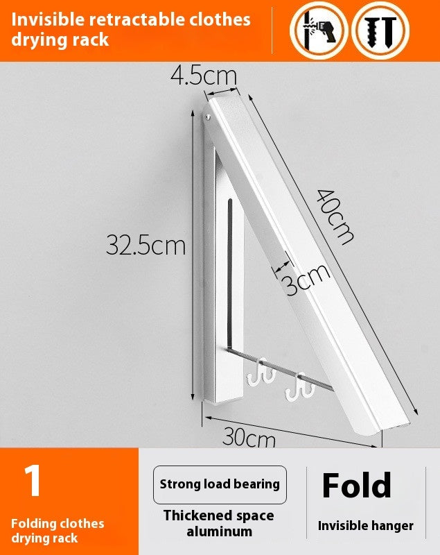 Non Perforated Space Aluminum Foldable Invisible Thick Drying Rack