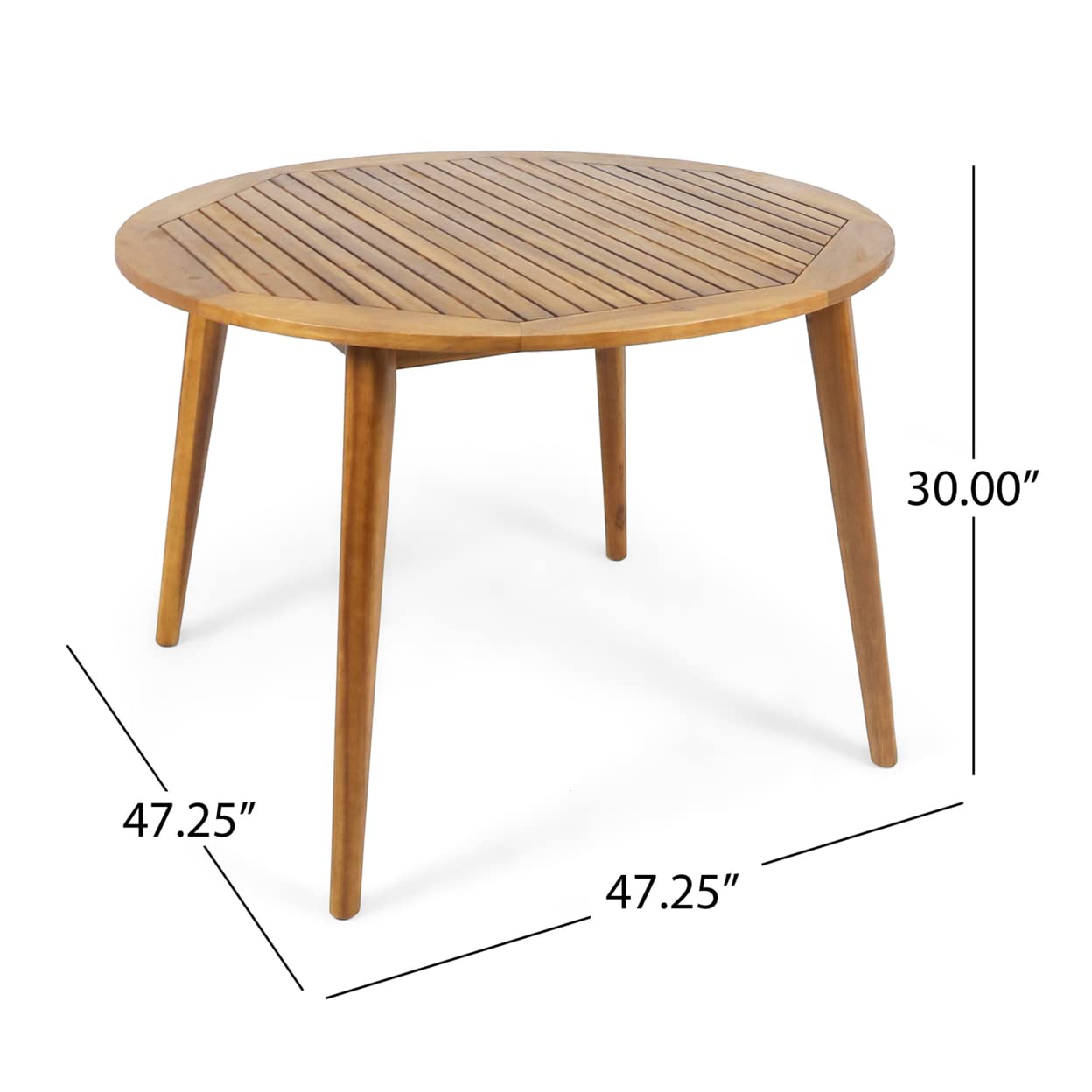 Christopher Knight Home Keth Outdoor 5 Piece Acacia Wood Dining Set, Teak Finish
