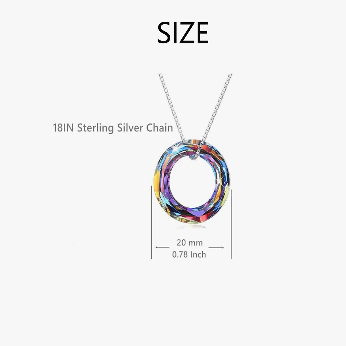 AOBOCO Circle Crystal Necklace 925 Sterling Silver Volcano Crystal Pendant Necklace for Women Volcanic Jewelry for Women Christmas Birthday Holiday Gifts (Dia 0.78" Circle Volcano)