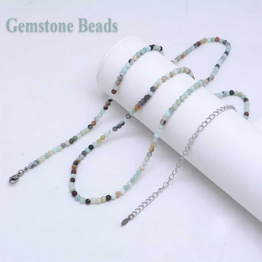 Waist Beads for Women, Gemstone Belly Chain Adjustable Beach Waist Jewelry Body Accessories for Women Girls Crystal Beaded Waist Chains (Amazonite)