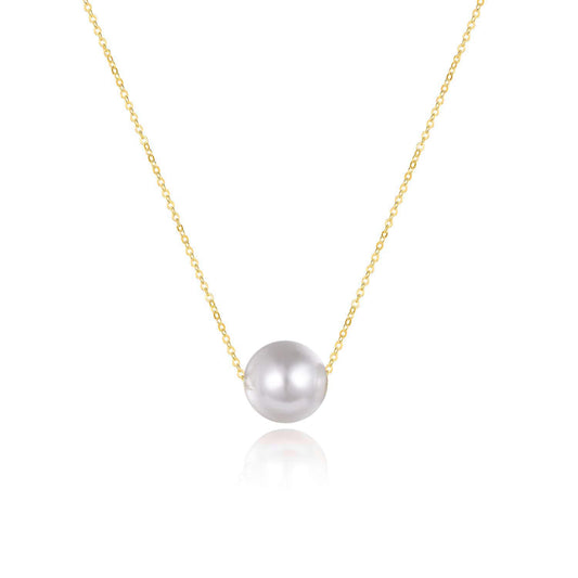 Single Pearl Choker Sterling Silver Necklace for Women 7-8mm Freshwater Cultured Pearls Wedding Bridesmaids Anniversary 16''