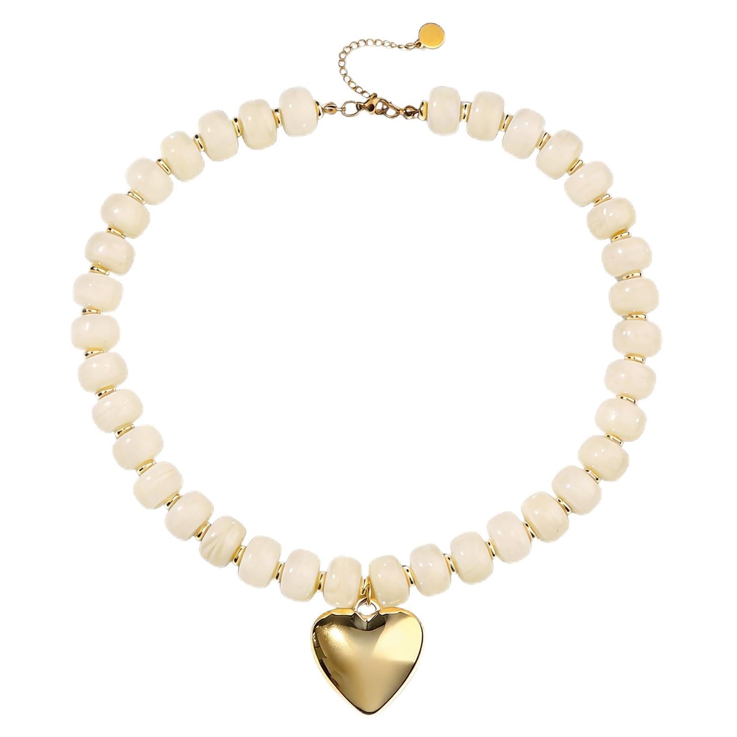 joymiao Chunky Heart Necklaces for Women Beaded Necklaces Colorful Resin Beaded Choker Necklace Statement Necklace Trendy Jewelry