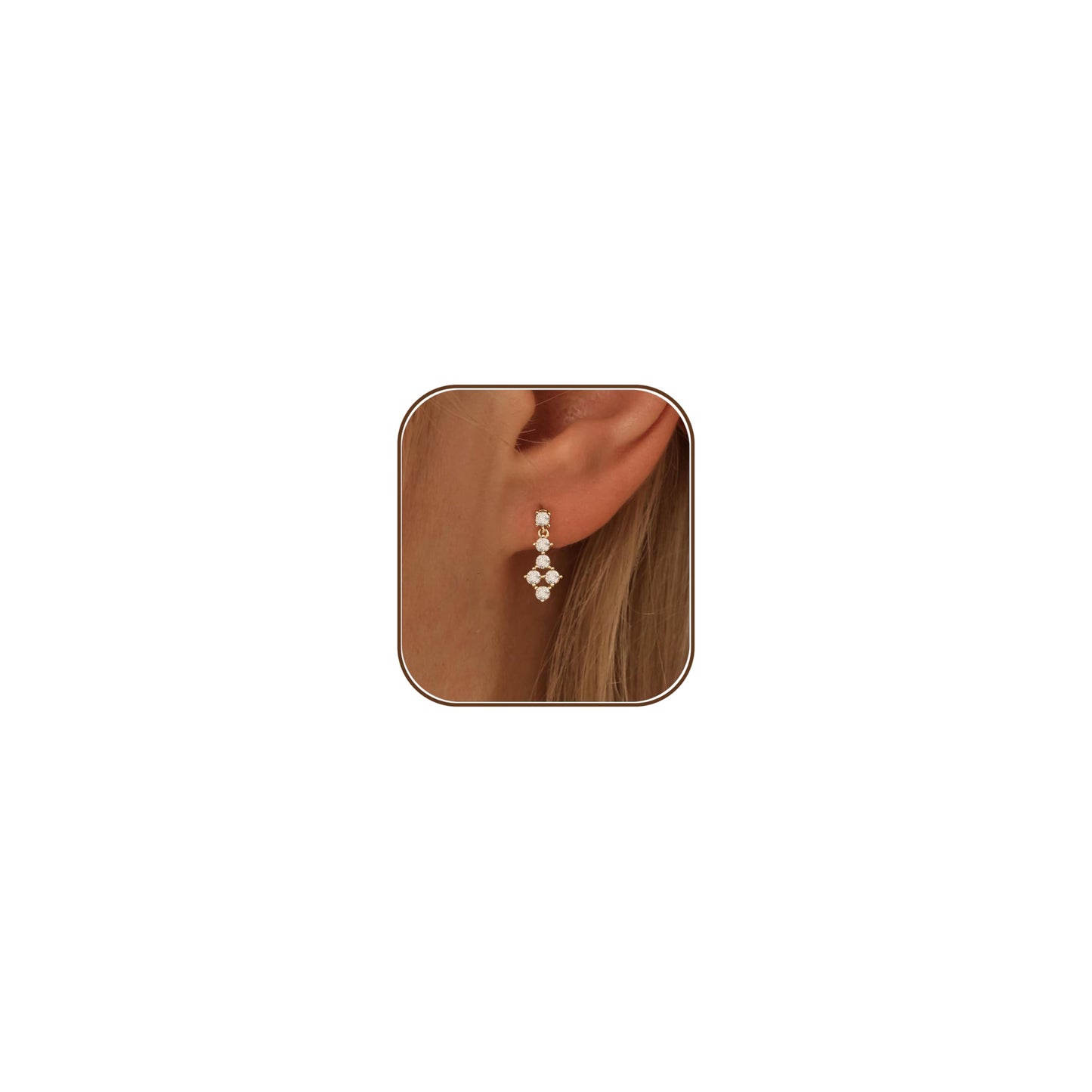 Wedding Drop Earrings for Women,Dainty 14k Gold Plated Dangle Earrings Formal Bridal Gold Earrings for Women Trendy Cute Prom Dangling Earrings Gold Jewelry