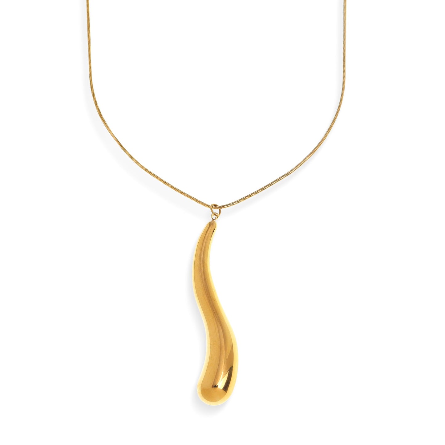 Frigotine Chunky Gold Twist Teardrop Pendant Necklace for Women，Trendy Charm Thick Adjustable Hammered Hollow Long Chain Nacklaces Fall Winter Prom Jewelry Gift.