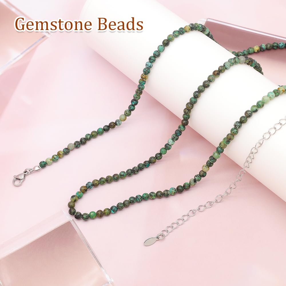 Waist Beads for Women, Gemstone Belly Chain Adjustable Beach Waist Jewelry Body Accessories for Women Girls (African Turquoise)