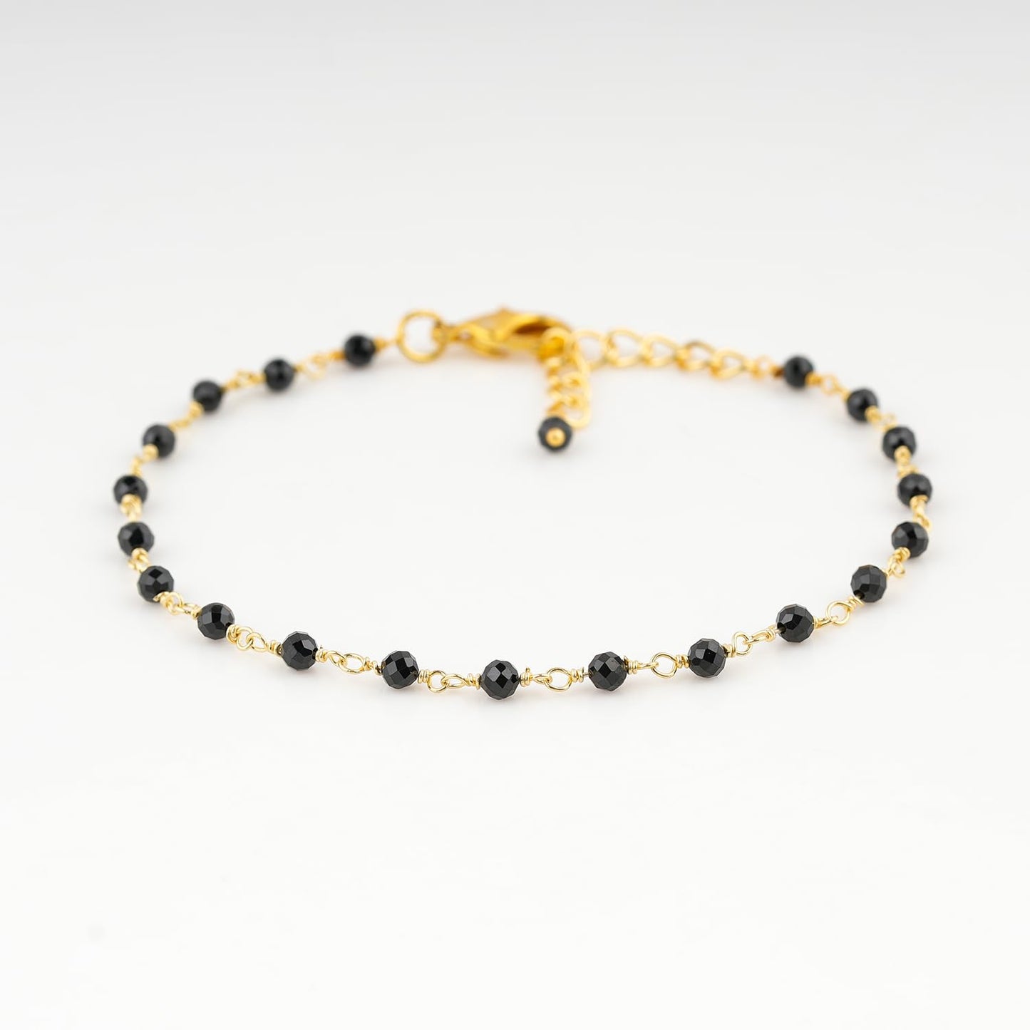 CRYSTALINES (3pcs) Natural Black Spinel Gemstone Cluster Combo Set, 14K Gold Plated Jewelry, Spinel Crystals Rosary Chain, Handmade Bohemian Jewelry - Bracelets, Necklace, Earrings for Women
