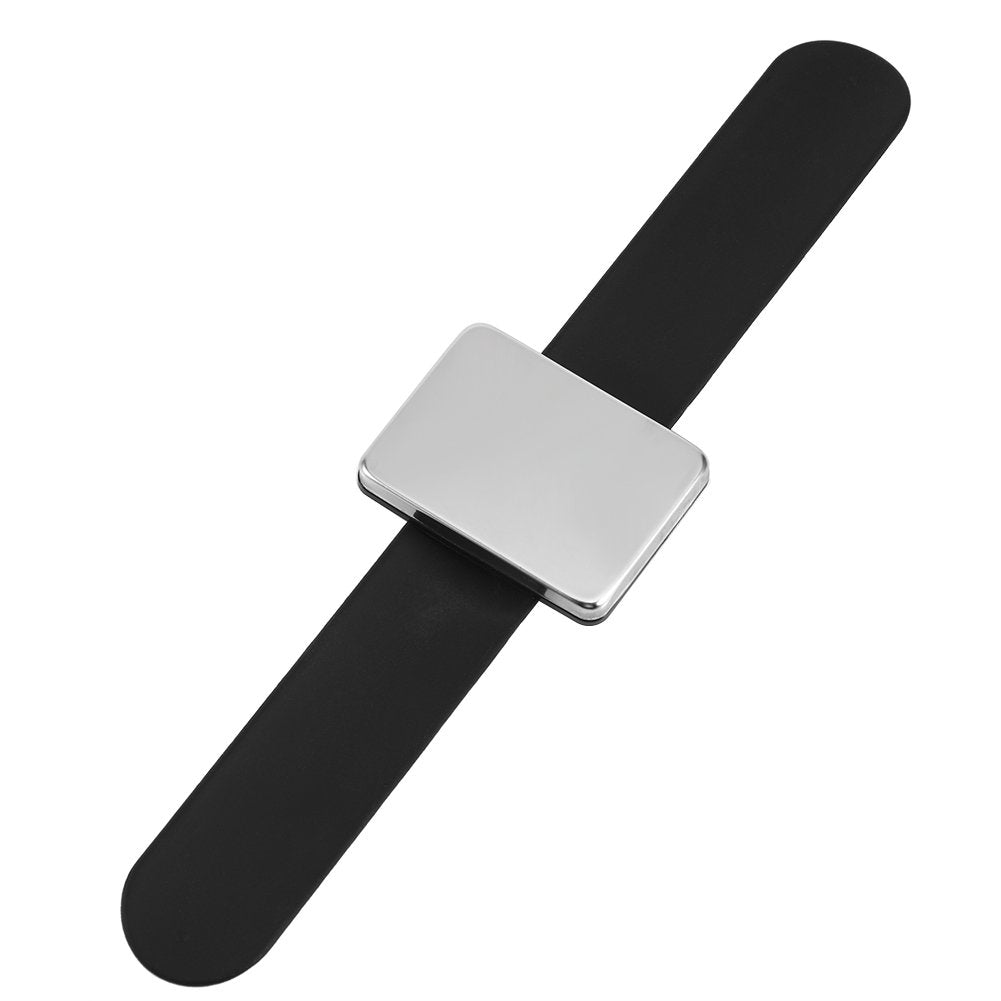 Magnetic Wrist Band, Adjustable Magnetic Wrist Band Hair Clip Collector for Hairdressing Professionals Hairdressing Accessory (Black)